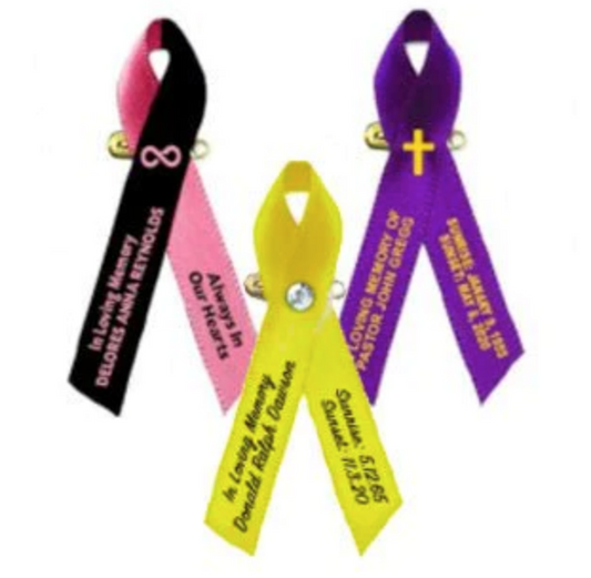 Personalized Cancer and Awareness Ribbons