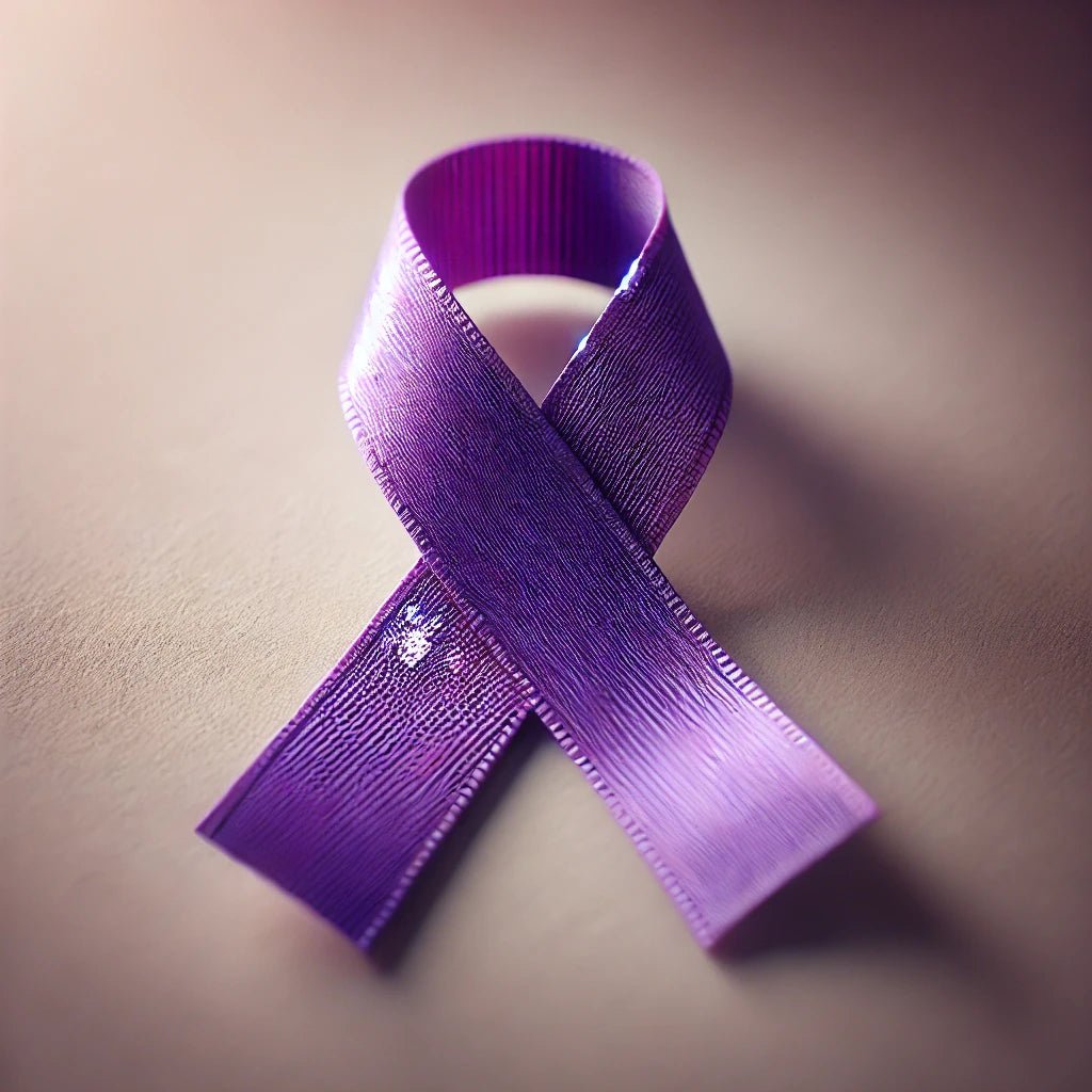 Significado del lazo morado: Concientización sobre el cáncer de páncre –  The Funeral Program Site, image size:1024x1024