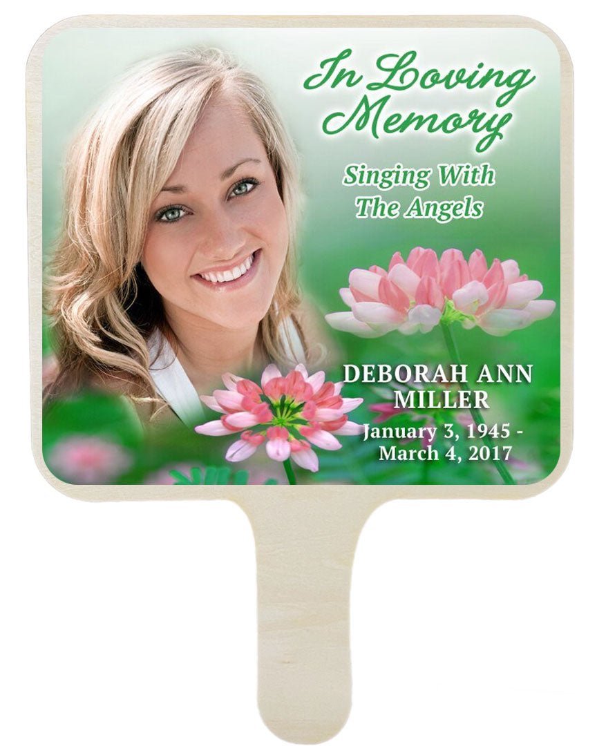 Ambrosia All - In - One Memorial Hand Fan (Pack of 10) - The Funeral Program Site