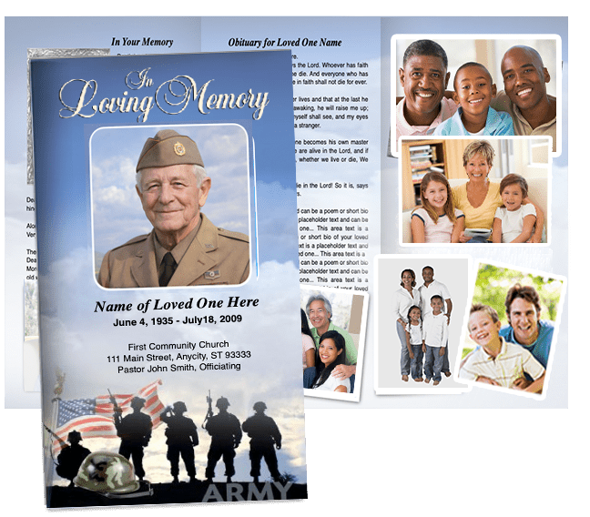 Army Trifold Funeral Brochure Template - The Funeral Program Site
