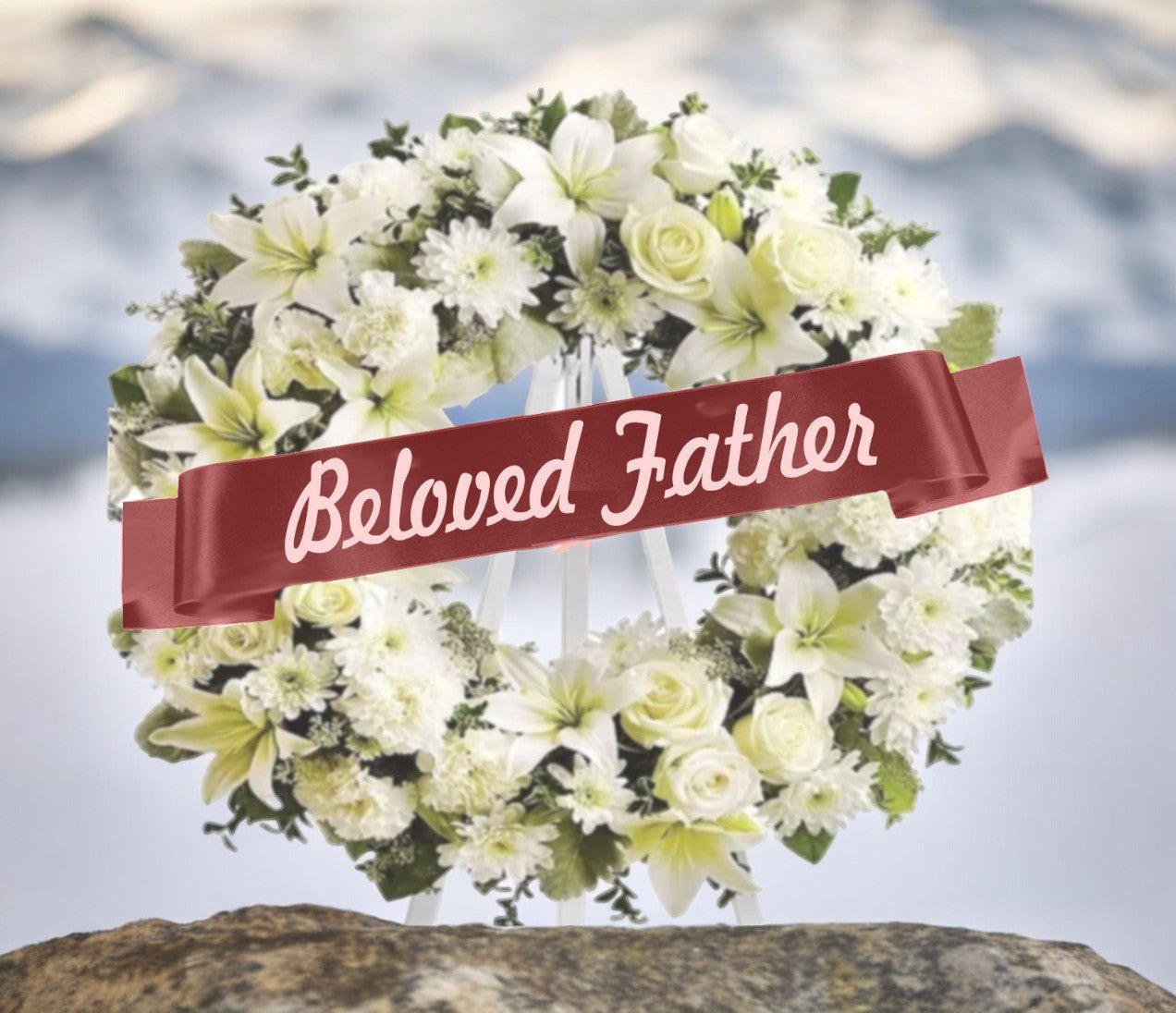Beloved Father Funeral Flowers Ribbon Banner - Main Image