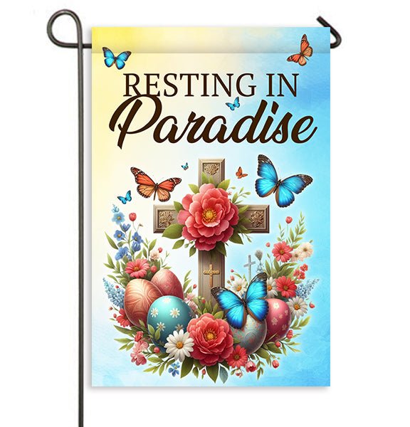 Butterfly Florals Garden or Cemetery Flag - The Funeral Program Site