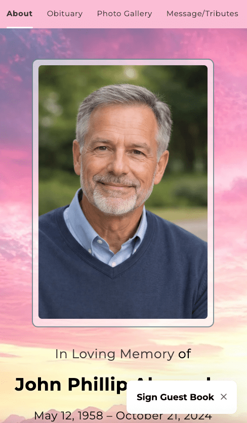 Cross Online Memorial Website - The Funeral Program Site