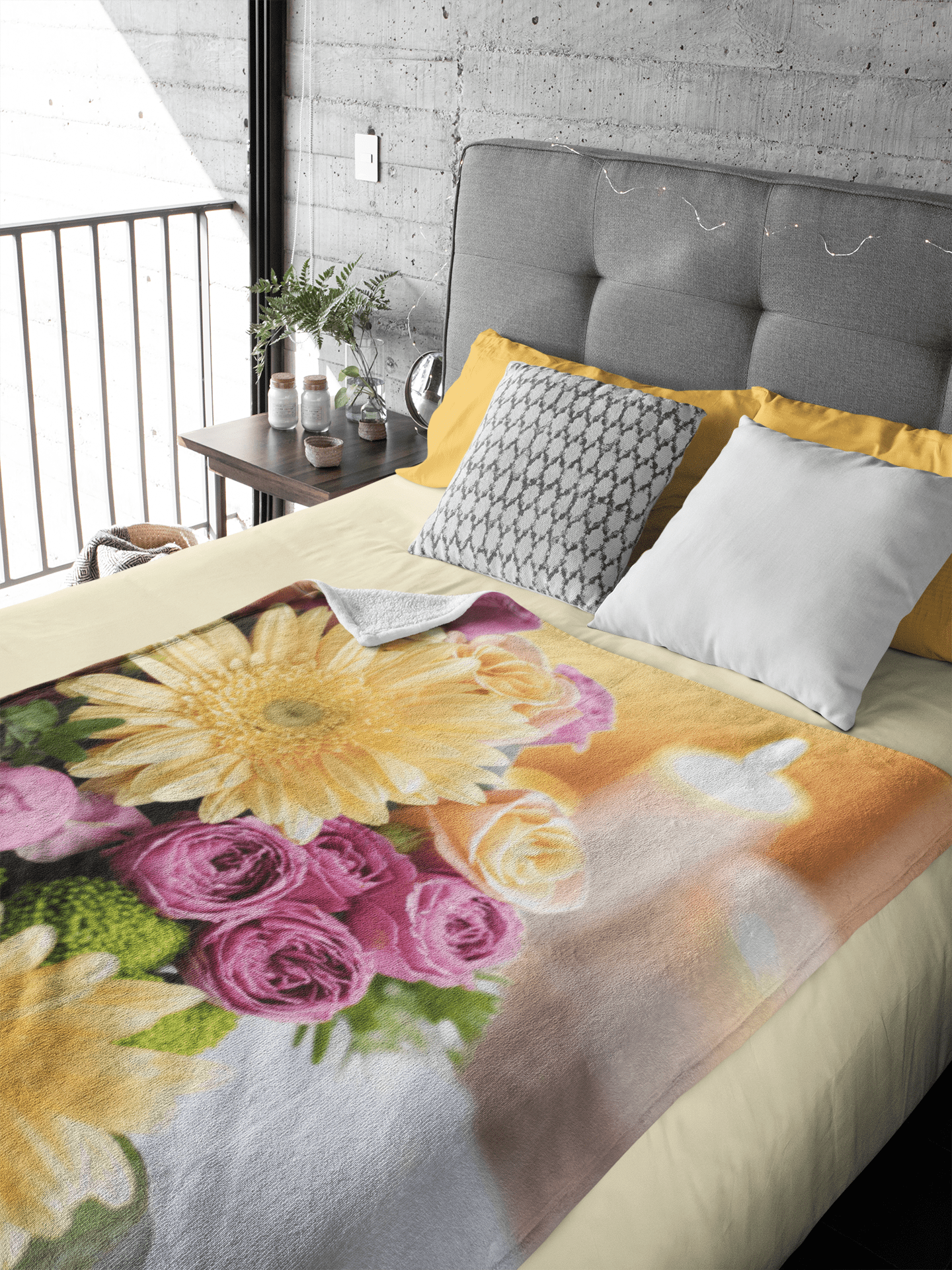 Flowers Memorial Blanket Sherpa Throw - The Funeral Program Site