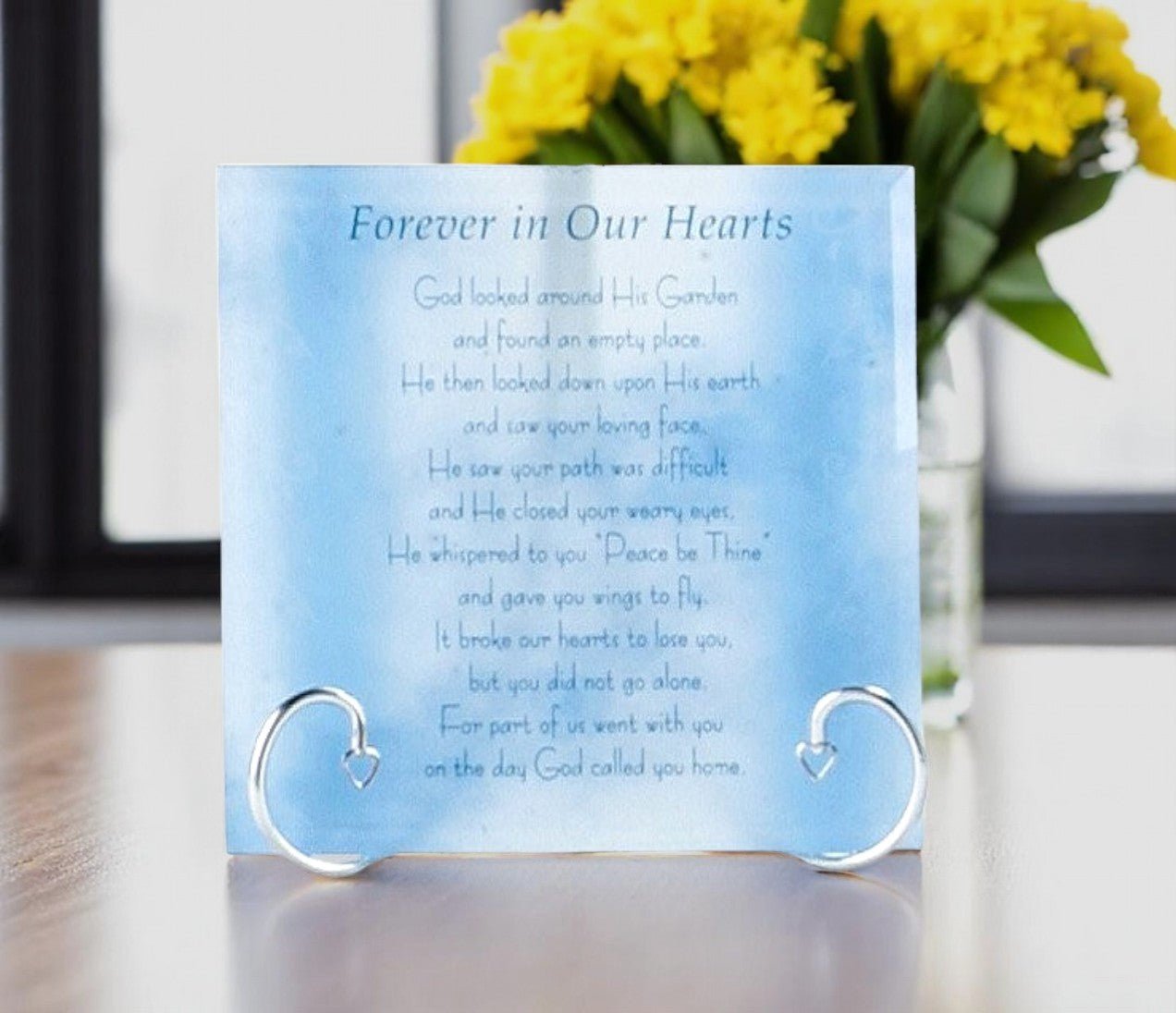 Forever In Our Hearts Glass Memorial Frame - The Funeral Program Site