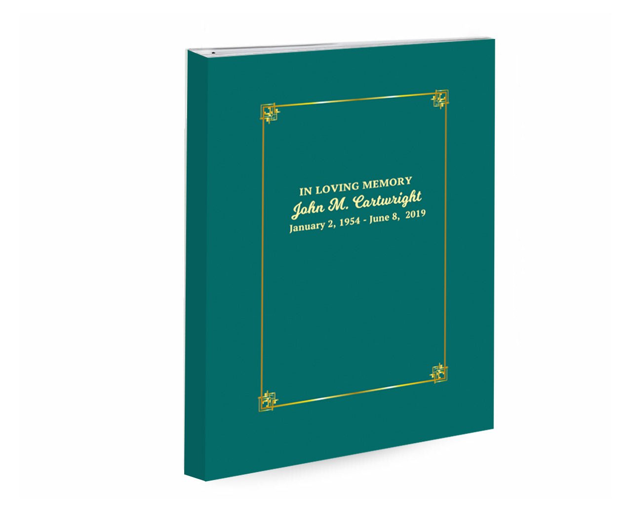 Gold Frame 3 - Ring Book Binder Funeral Guest Book - The Funeral Program Site