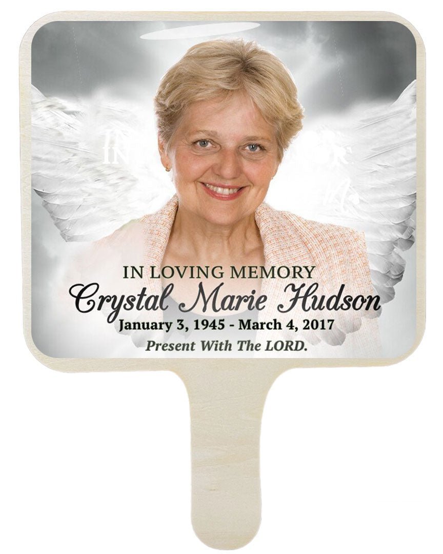 Halo All - In - One Memorial Hand Fan (Pack of 10) - The Funeral Program Site