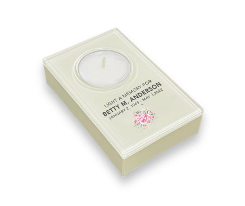 In Memory Rectangle Tea Light Candle Holder - The Funeral Program Site