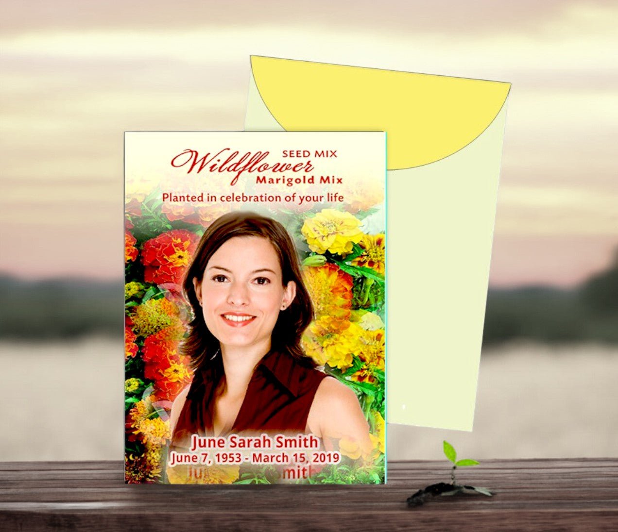marigold seed packets Marigold Personalized Memorial Seed Packet (Pack of 10)