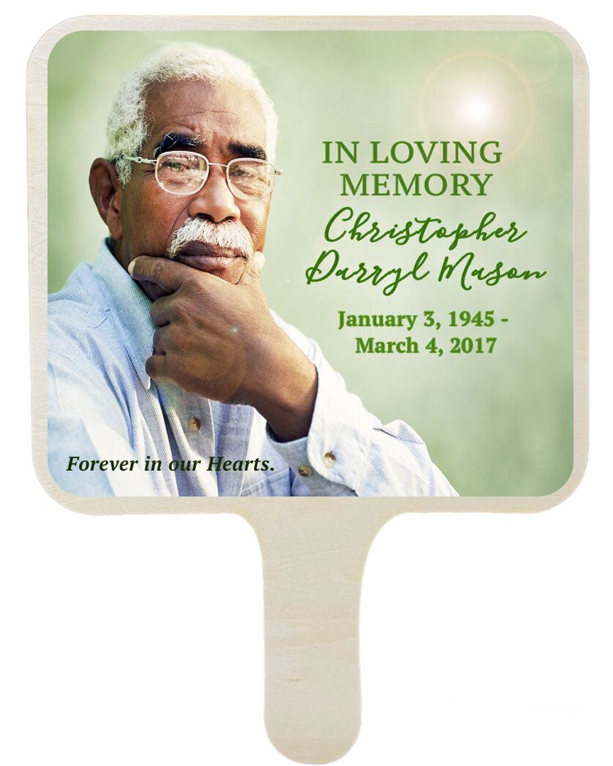 Misty All - In - One Memorial Hand Fan (Pack of 10) - The Funeral Program Site