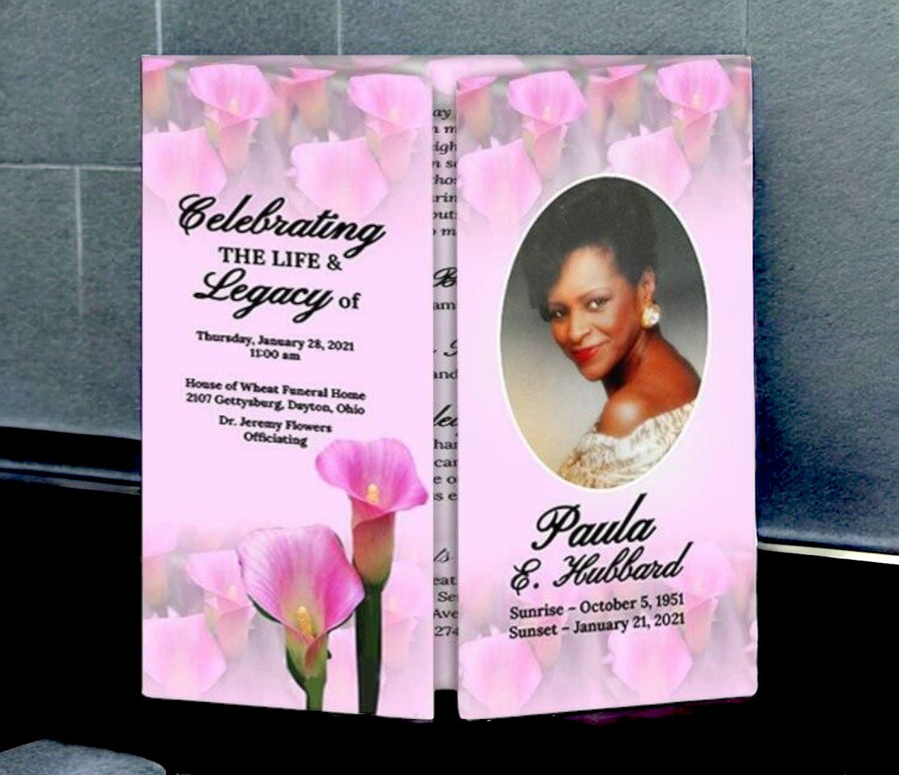 Pink Calle Lilies Gatefold Program Template - The Funeral Program Site Pink Calle Lilies Gatefold Program Template - The Funeral Program Site