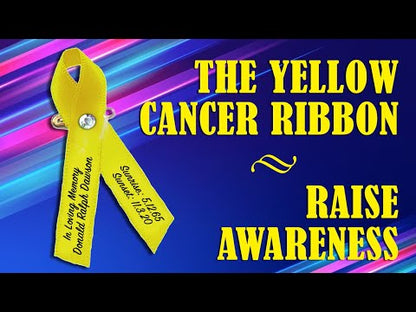 Personalized Yellow Cancer Ribbon - Pack of 10