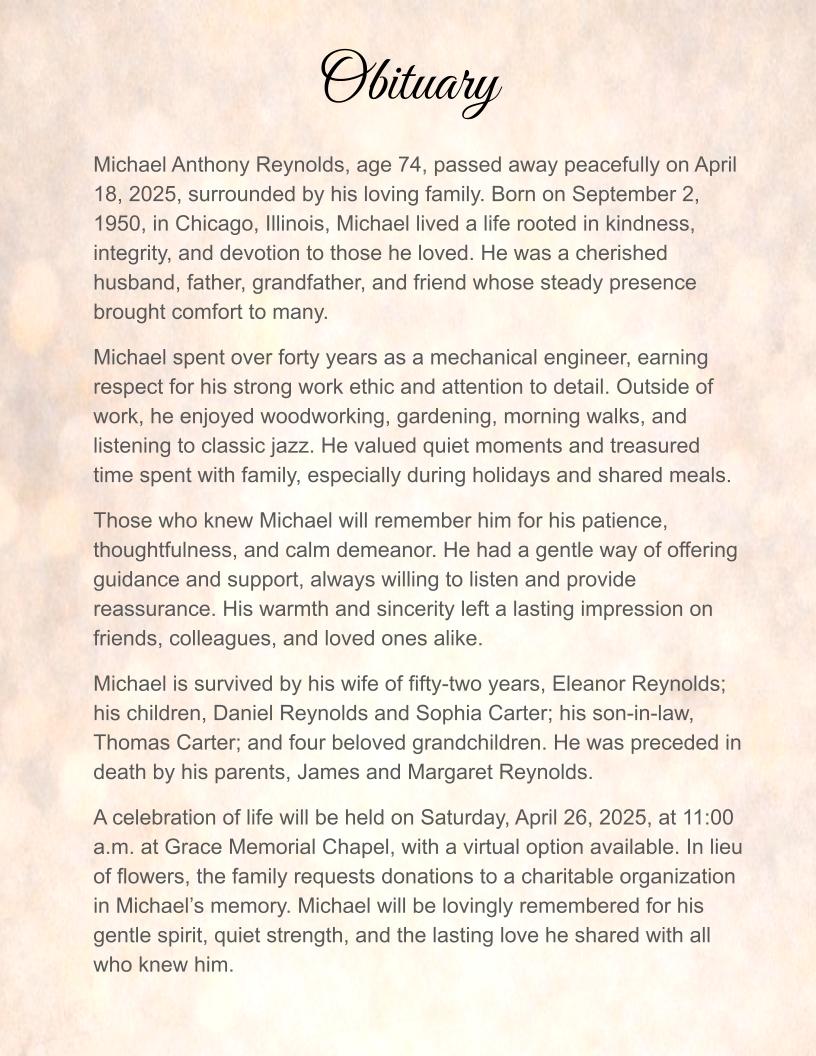 Sacred Harmony Digital Only Funeral Program Template - The Funeral Program Site