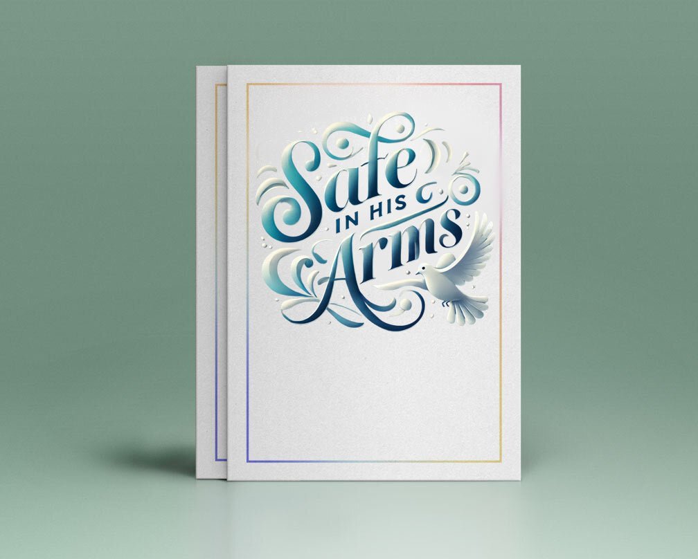 Safe In His Arms Funeral Program Title - The Funeral Program Site