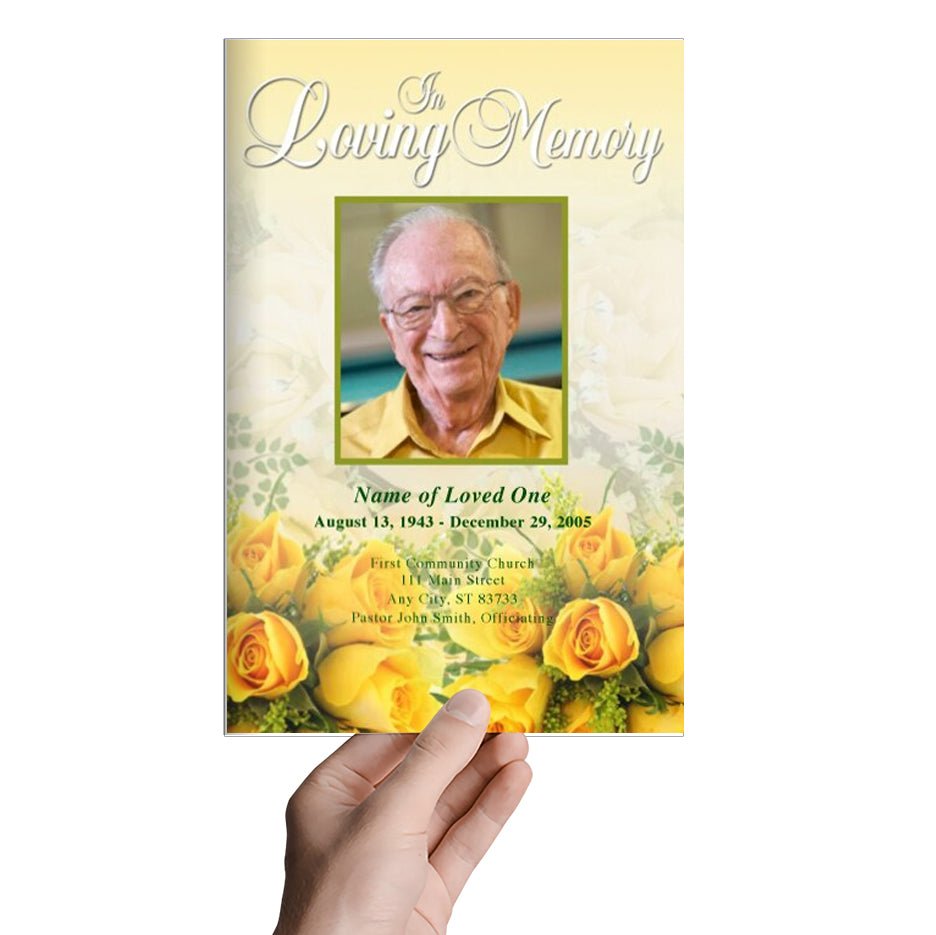 Saffron Funeral Program Template - The Funeral Program Site