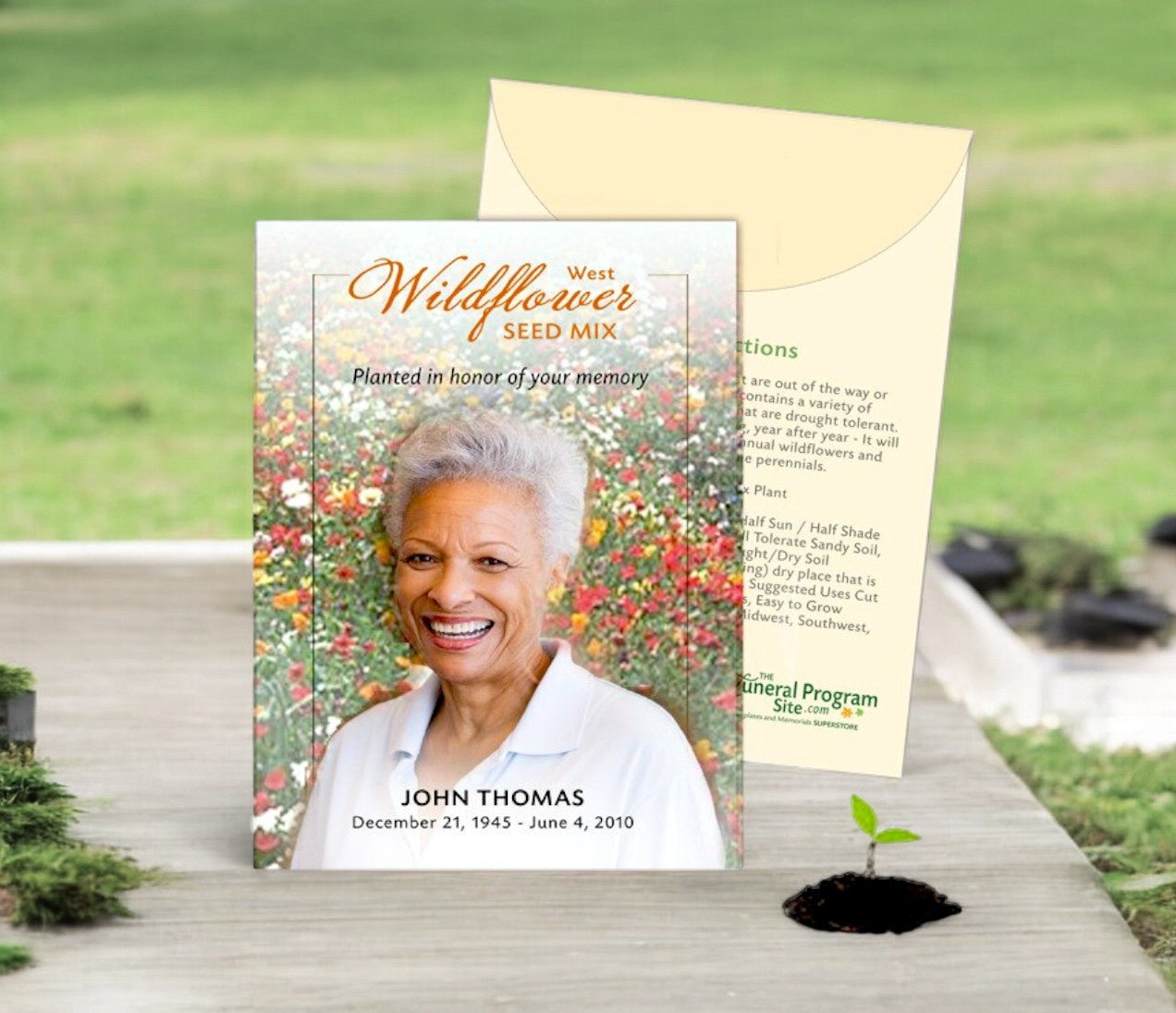 memorial wildflower seed packets West Wildflower Custom Memorial Seed Packet (Pack of 10)