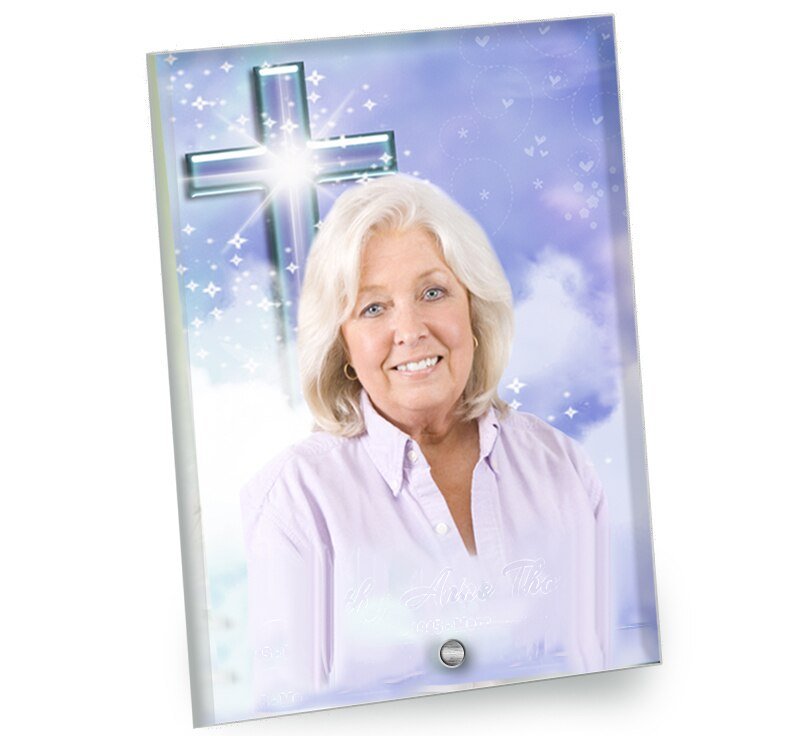 Adoration Beveled Glass Memorial Portrait - The Funeral Program Site