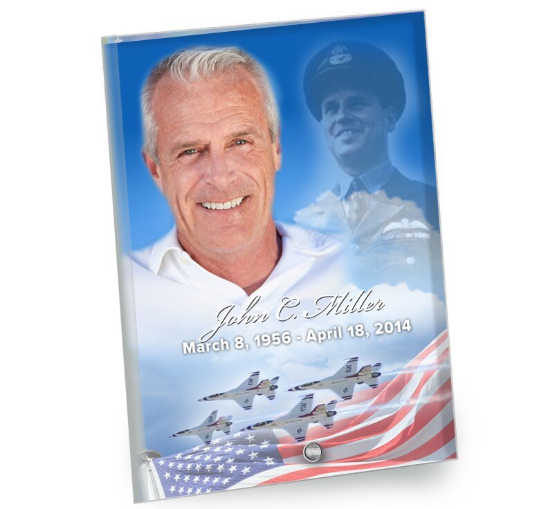 Air Force Beveled Glass Memorial Portrait - The Funeral Program Site