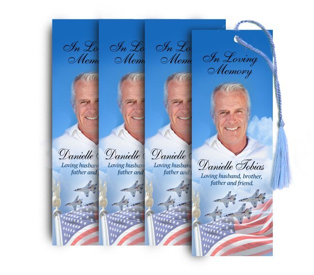 Air Force Memorial Bookmark Done For You Design & Print (Pack of 50) - The Funeral Program Site