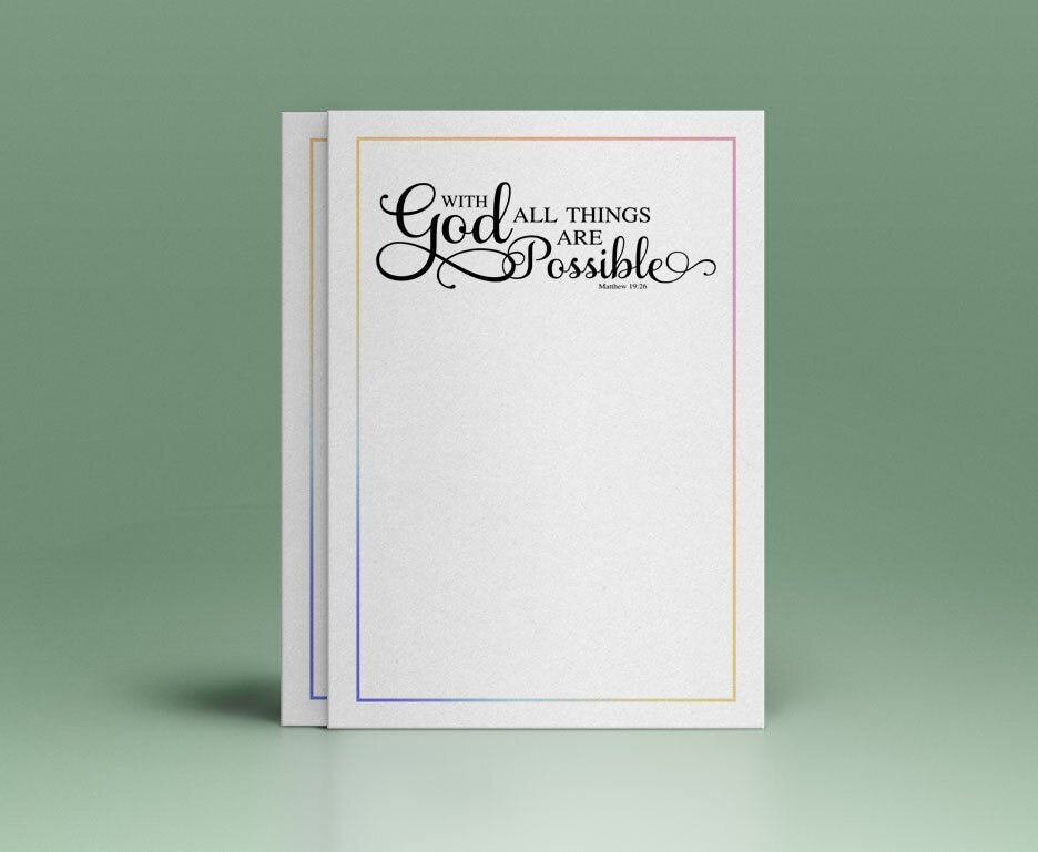 All Things Are Possible Bible Verse Word Art - The Funeral Program Site