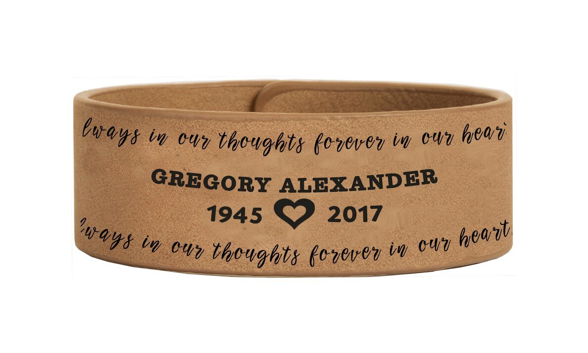 Always In My Thoughts Memorial Leatherette Bracelet - The Funeral Program Site