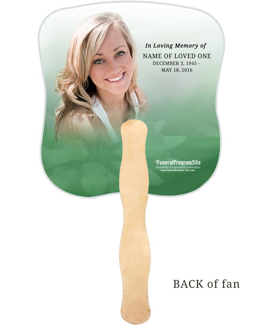 Ambrosia Cardstock Memorial Fan With Wooden Handle (Pack of 10) - The Funeral Program Site