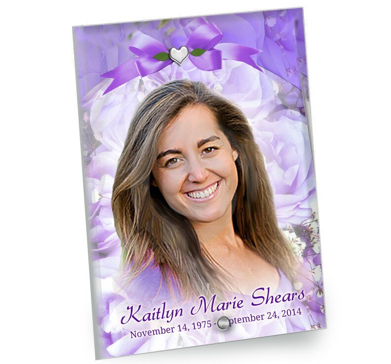 Amethyst Beveled Glass Memorial Portrait - The Funeral Program Site
