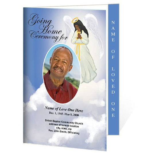 Angel 4 - Sided Graduated Funeral Program Template - The Funeral Program Site