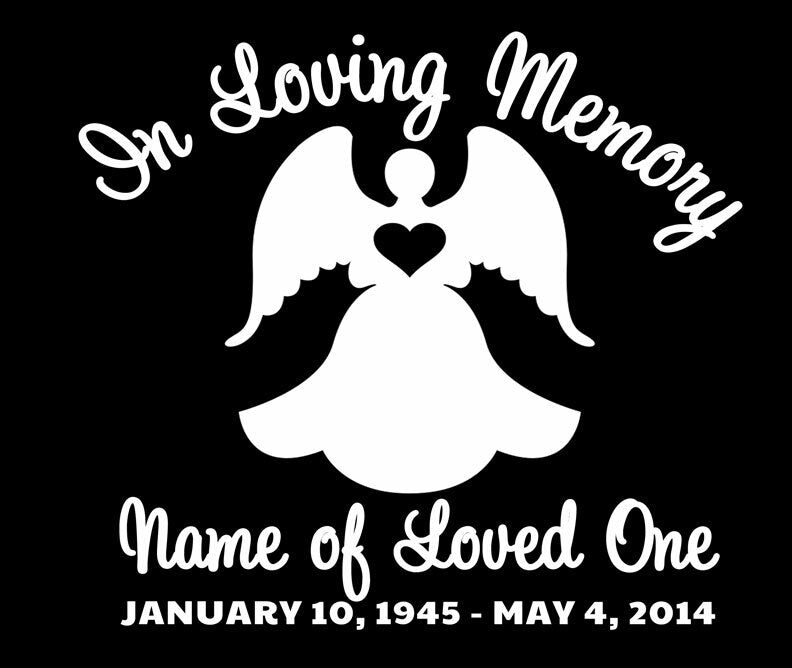 Angel In Loving Memory Car Decal - The Funeral Program Site
