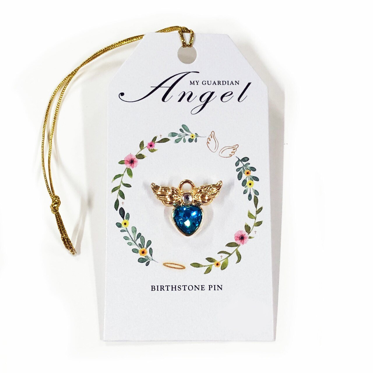 Angel Wings Birthstone Memorial Lapel Pin - The Funeral Program Site