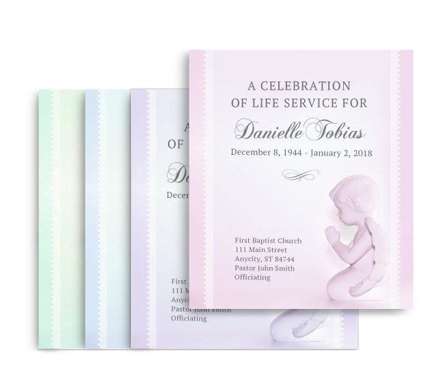 Angela No Fold Memorial Card Design & Print (Pack of 25) - The Funeral Program Site