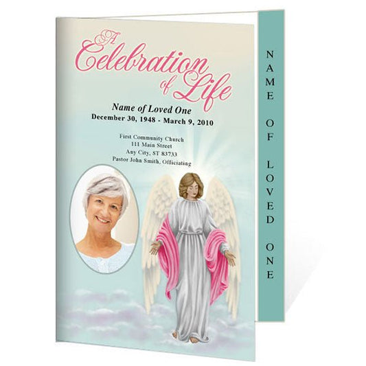 Angelina 4 - Sided Graduated Funeral Program Template - The Funeral Program Site