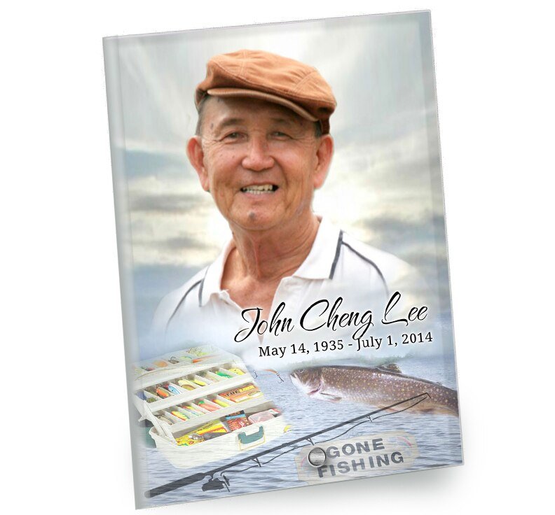 Angler Beveled Glass Memorial Portrait - The Funeral Program Site