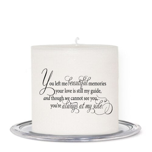 Arabasque Personalized Small Wax Memorial Candle - The Funeral Program Site