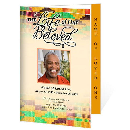 Ashanti 4 - Sided Graduated Funeral Program Template - The Funeral Program Site