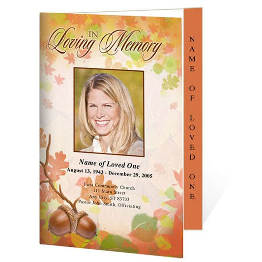 Autumn 4 - Sided Graduated Funeral Program Template - The Funeral Program Site