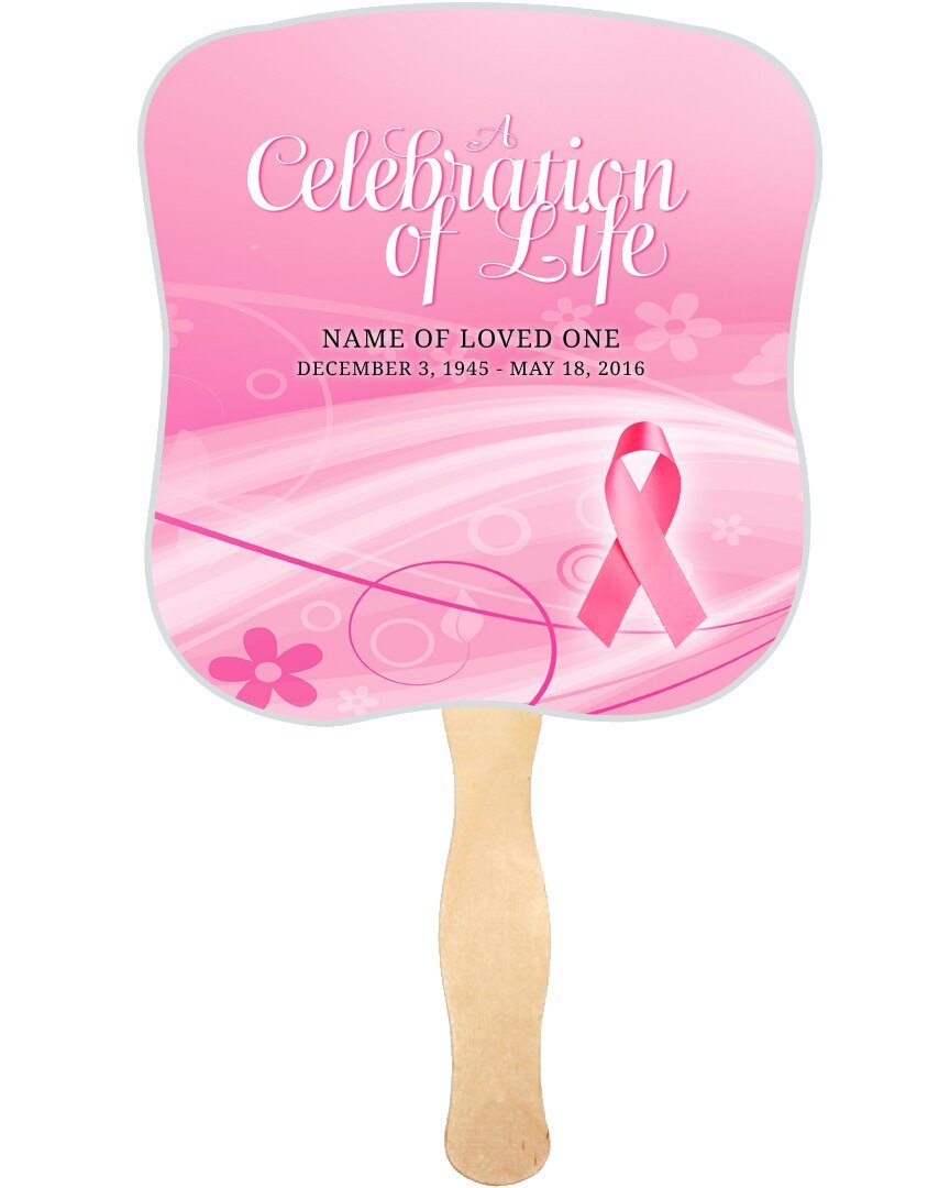 Awareness Cardstock Memorial Fan With Wooden Handle (Pack of 10) - The Funeral Program Site
