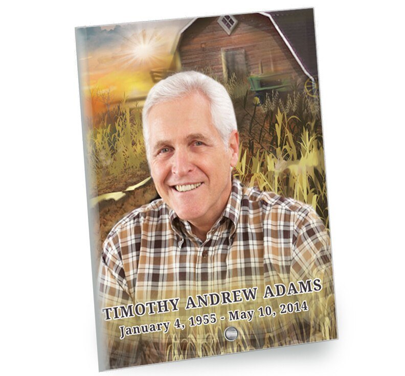 Barn Beveled Glass Memorial Portrait - The Funeral Program Site