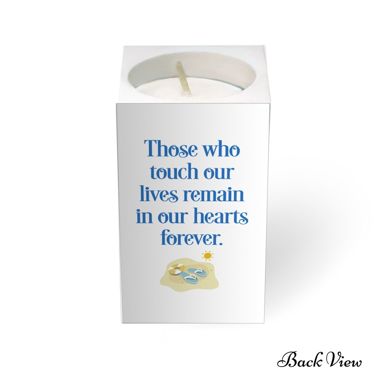 Beach Life Personalized Mini Memorial Tea Light Candle Holder - The Funeral Program Site