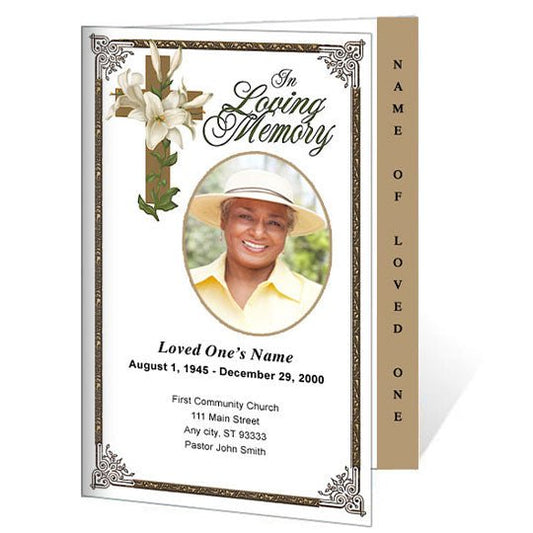 Bethany 4 - Sided Graduated Funeral Program Template - The Funeral Program Site