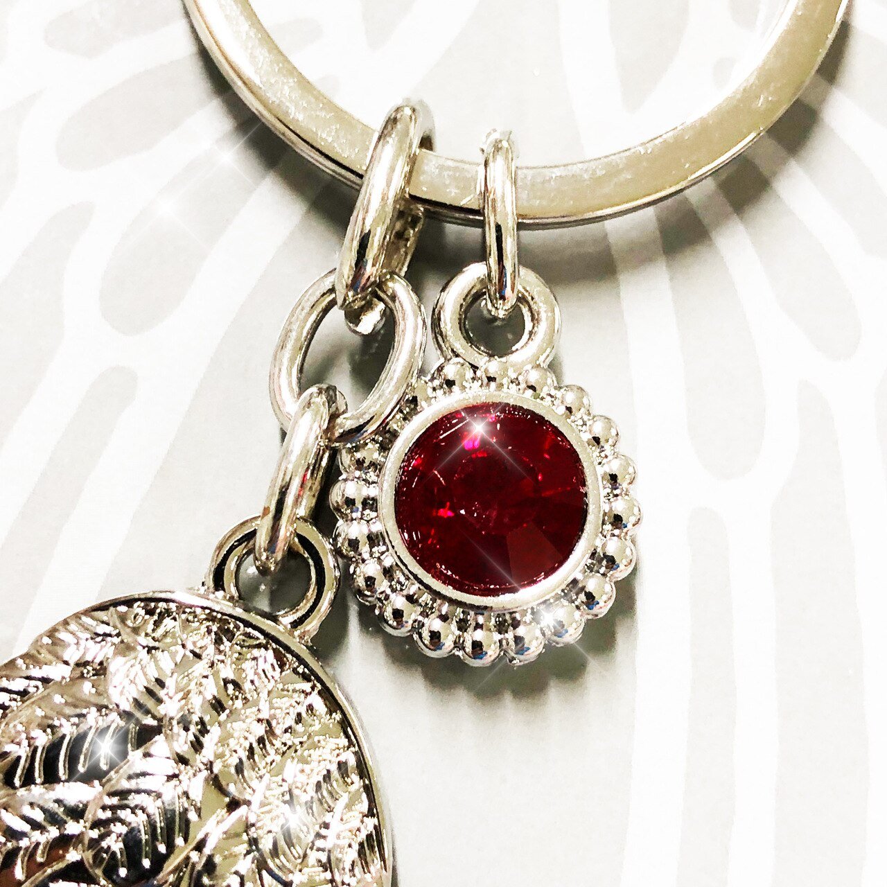 Birthstone Angel Wing Silver Keychain - The Funeral Program Site