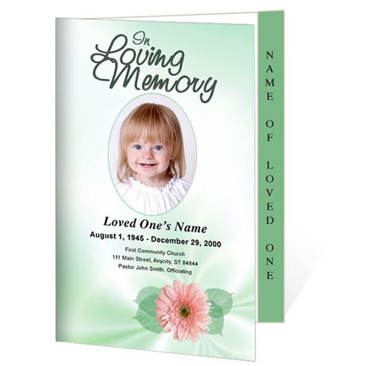 Blossom 4 - Sided Graduated Funeral Program Template - The Funeral Program Site