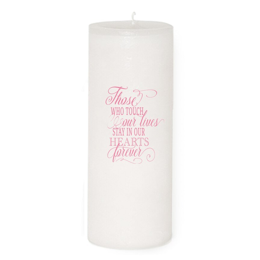 Blush Personalized Wax Pillar Memorial Candle - The Funeral Program Site