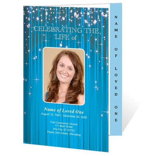 Brilliance 4 - Sided Graduated Funeral Program Template - The Funeral Program Site