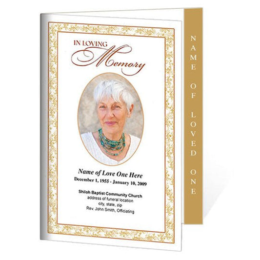 Caramel 4 - Sided Graduated Funeral Program Template - The Funeral Program Site