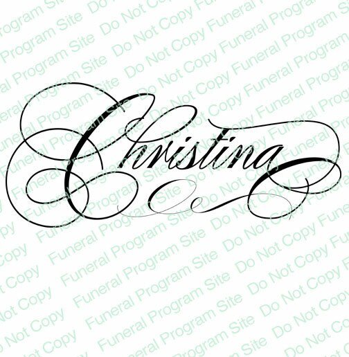 Christina Word Art Name Design - The Funeral Program Site