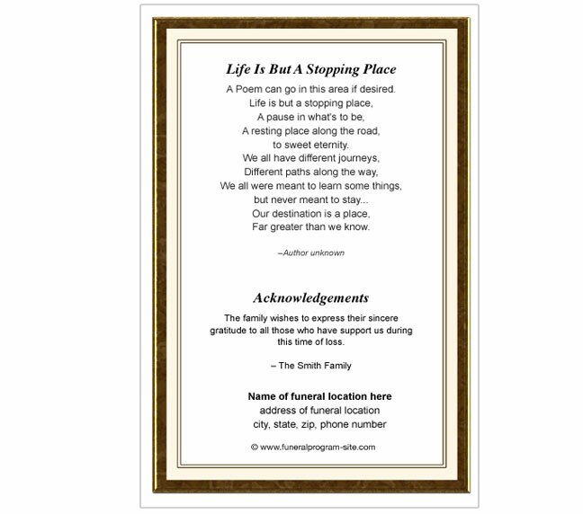 Creative 4 - Sided Graduated Funeral Program Template - The Funeral Program Site