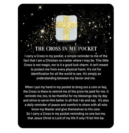 Sparkling Cross In My Pocket Stone With Card