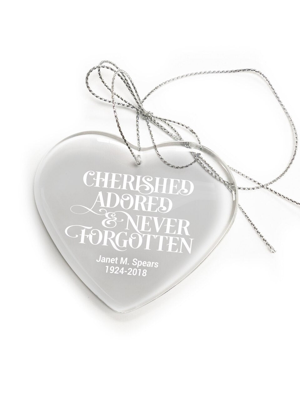 Crystal Heart Memorial Christmas Ornament - The Funeral Program Site