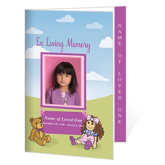 Doll 4 - Sided Graduated Funeral Program Template - The Funeral Program Site